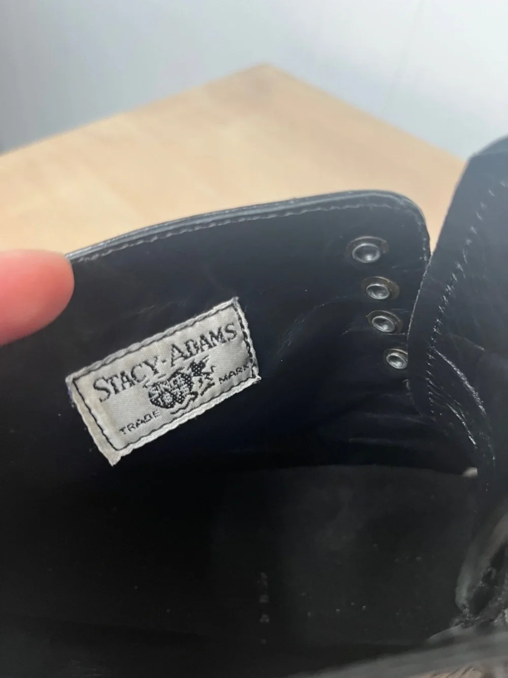 Stacy Adams Madison Cap-Toe Lace-Up Men's Boot Black Leather Size 10.5 D